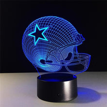 Load image into Gallery viewer, Dallas Cowboys Helmet lamparas 3d led lamp 7 Colors