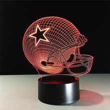 Load image into Gallery viewer, Dallas Cowboys Helmet lamparas 3d led lamp 7 Colors