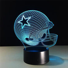 Load image into Gallery viewer, Dallas Cowboys Helmet lamparas 3d led lamp 7 Colors