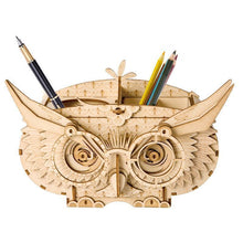 Load image into Gallery viewer, 3D Wooden Puzzle Creative Owl Box Wood Pen Pencil Container Holder Wooden Craft Kits Brain Teaser 3D Wood Puzzle for Kids Adults Best Birthday Gifts